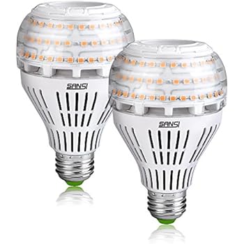 [UPGRADED] SANSI 27W (250 Watt Equivalent) A21 Omni-directional Ceramic LED Light Bulbs, 4000 Lumens, 3000K Soft Warm White Light, E26 Base Floodlight Bulb, Home Lighting, Non-dimmable (2 Pack)