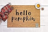 Hello Pumpkin Decor Door Mat Seasonal Fall Decor Welcome Mat Farmhouse Housewarming Gift New Home Gift Coir Mat Outdoor Doormat Cute Doormat