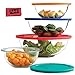 8-Piece Glass Mixing Bowls With Lids | Glass Food Storage Containers | Dishwasher, Oven and Microwave Safe, Clear - Bundled with French Whisk & Cloth