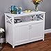 Target Marketing Systems Southport White Solid Wood Buffet Storage Cabinet