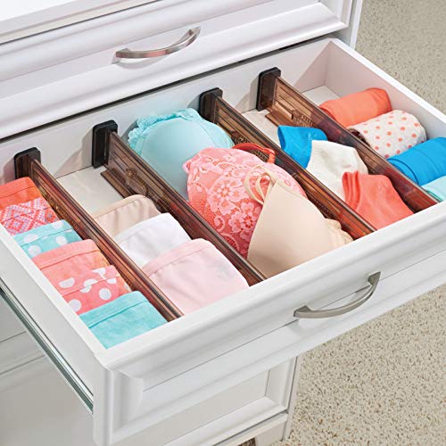 mDesign Adjustable, Expandable Drawer Organizer/Divider Foam Ends