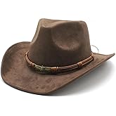 LIDHAY Cowboy Hat for Women and Men Western Cowgirl Hats Suede Cowboy Hat for Rodeo, Farming,Traveling,Outdoor Work