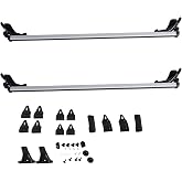 RainMan S Universal 48 330LB Car Top Roof Cross Bar | Luggage Cargo Carrier Rack w/ 3 Kinds Clamp Silver
