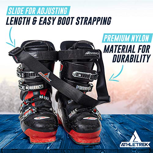 Athletrek Ski Boot & Snowboard Boot Carrier Straps Adjustable Easy Carry Strap for Adult