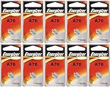 Strip of 10 Energizer A76 (LR44) 1.5v Alkaline Batteries