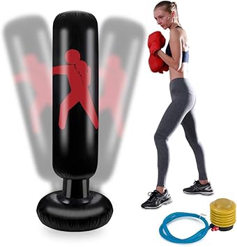 Amazon Slowton サンドバッグ エアースタンディングバッグ ボクシング サンドバッグ 運動不足 空気入れ付き エクササイズ 自宅用 Pvc材質 160cm Slowton サンドバッグ