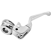M MATI Clutch Lever &amp; Mount Perch Bracket Assy Chrome for Harley Davidson Sportster 883 1200 Softail Dyna Electra Glide Road King Fat Boy Night Train Street Bob