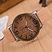 2016 Classical Wooden Watch Women Wristwatches Vintage Style Men Dress Watch Pu Leather Quartz Watch 3#