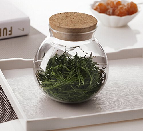 TOPWEL 500 Ml (17 Fl Oz) Round Clear Glass Favor Jar Storage Jar, with Cork Stopper - Thumbnail 2