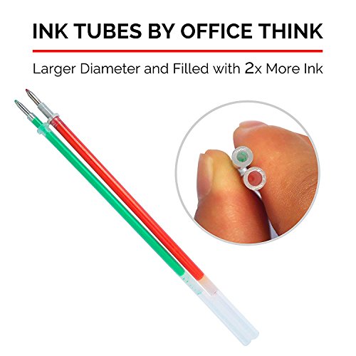 OfficeThink 130 Unique Gel Pens Set - Ergonomic Grips - Color Codes and Chart - Zero Duplicates - 60% More Ink - Non Toxic - Acid Free - BONUS 12 Adult Coloring Pages, Sketching, Crafts, and More!