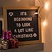 Changeable Wooden Message Board Sign - Black Felt Board Letter Box With Oak Wooden Frame – Changable Decorative Felt Letter Board 10x10 with 290 White Plastic Letters Numbers Symbols