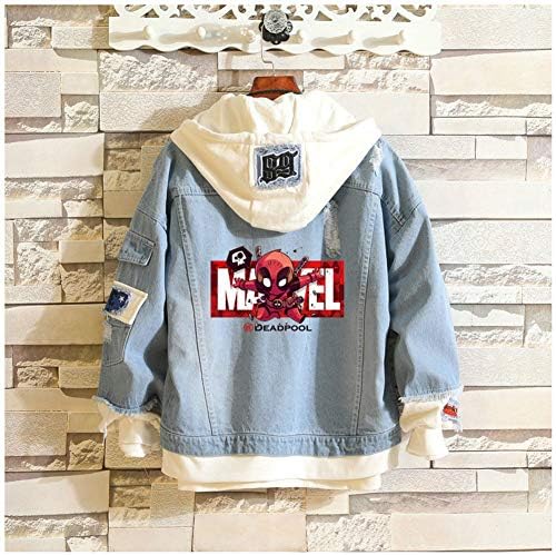 Love Broadcast Anime Denim Hooded Jacket - 3D Color Print Unisex Casual Jacket Hat Denim Jacket Shirt (M-XXXL)