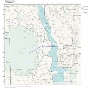 Amazon.com: ZIP Code Wall Map of Rosemont, IL ZIP Code Map Not