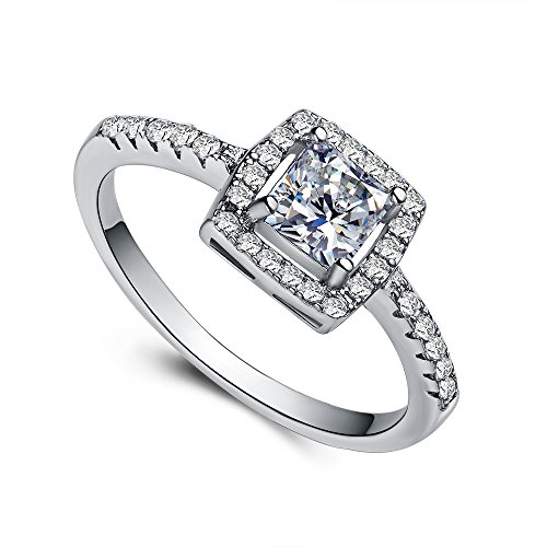 25 Ct Princess Cut Halo Pave Eternity Cz Engagement Desertcart