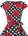 DRESSTELLS Vintage Dress for Women, 1950s Retro Cocktail Prom Polka Dot Short Dress, 50s 60s Pinup Wedding Tea Party Swing Dress Summer 2024 Black Red Rose Dot 3XL