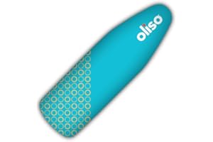 oliso Ironing Board Cover – 100% Cotton with Professional Felt Pad, Fits Standard 54" x 15" Boards – Secure Fit with Wide Elastic Edge & Adjustable Straps – Turquoise
