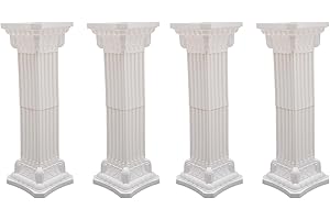 OIVEINYA Pillars for Decoration Outdoor Pedestal Roman Column for Wedding Pedestal for Decor Wedding Pedestals Set Garden Columns Roman Pillars (4Pcs/30x90Cm)