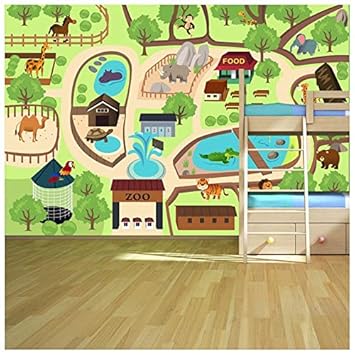 azutura Zoo Tiere Fototapete Landkarten Tapete Kinderzimmer Kinderzimmer Wohnkultur Erhältlich in 8 Größen XXX-Groß Digital