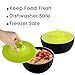 ME.FAN Silicone Cooking Pig Food Storage Suction Lids - Silicone Bowl Covers 3 Set Red