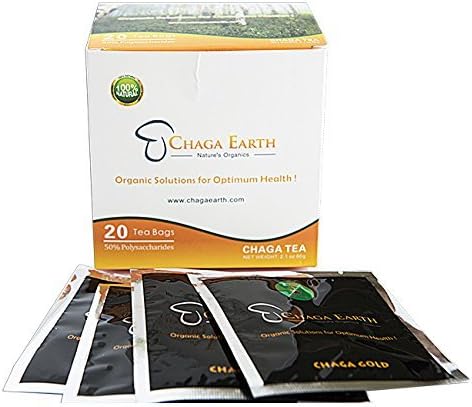 Chaga Mushroom Chaga Earth Gold, 20 Tea Bags by Chaga Mushroom