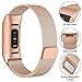 CAVN Metal Bands Compatible for Fitbit Charge 3 / Charge 3 SE Bands Women Men Small Large, Replacement Stainless Steel Accessory Watch Wrist Straps