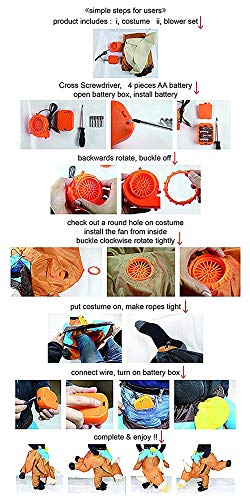 SEASONBLOW Inflatable Costume Adult Fancy Halloween Party Birthday Cosplay Fancy Dress up Suit (T-REX) - Thumbnail 2