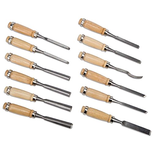 Купить 12Pcs Wood Carving Chisel Set Hand Carvers Tool Full Set Wood ...