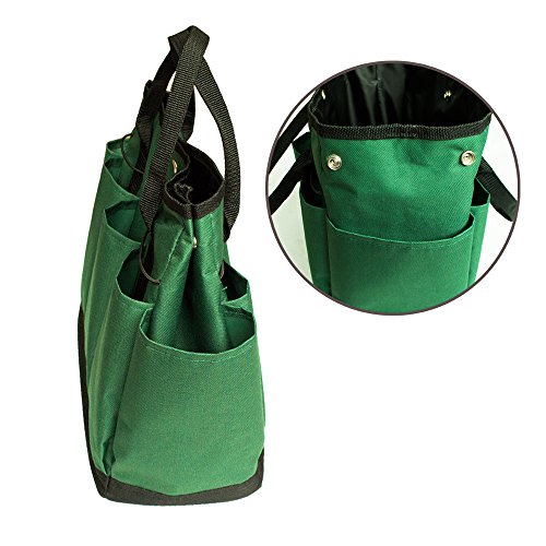 Garden Tote Bag Tool Storage Bag with 8 Pockets Oxford Gardening Lawn Carrier