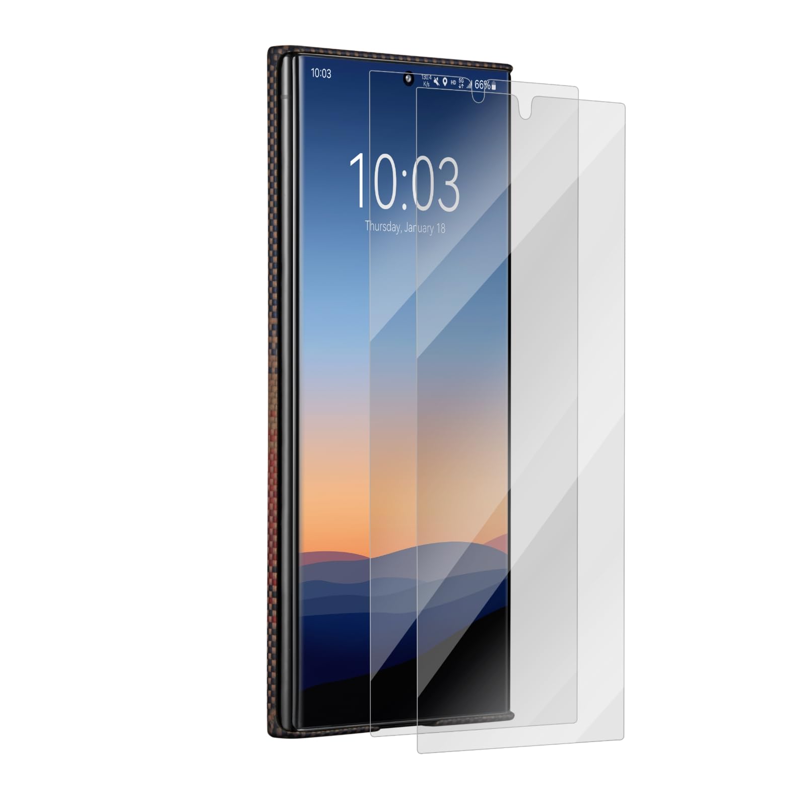 Photo 1 of pitaka 2 Pack S24 Ultra Screen Protector, Slim 3D Curved Samsung Galaxy S24 Ultra Screen Protector, HD Clear Soft Galaxy S24 Ultra Screen Protector