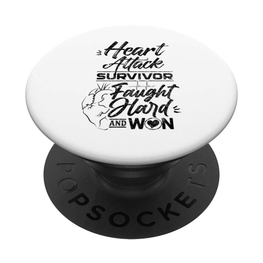 Heart attack survivor Hearts Surgery Infarct Survived PopSockets Swappable PopGrip