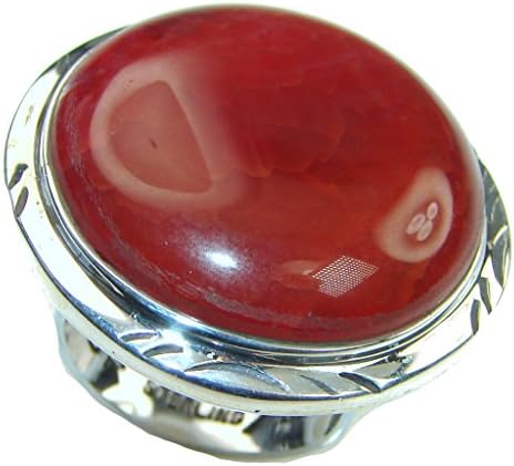 Mexican Fire Agate Women 925 Sterling Silver Ring Size: 6 1/4 - FREE GIFT BOX