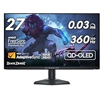 Alienware AW2725DF OLED Gaming Monitor - 26.7-inch Quantom-Dot WQHD (2560x1440) 360Hz 0.03Ms Display, AMD FreeSync Premium Pro, HDMI/DP/USB 3.2 Gen1, Height/Tilt/Swivel/Pivot Adjustability - Black