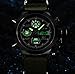 Men Quartz Analog Digital Military Wrist Watch Canvas Fabric Straps LED Sport Watches (Black Case)