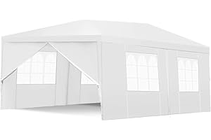 TANGKULA Outdoor Tent 10x20, White Party Wedding Tent Canopy with Removable Sidewalls, Portable Canopy Shelter Tent Pavilion for Market, Outside Tents for Events, Backyard