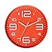 Indoor Big 3D Number Quartz Silent Non Ticking Wall Clock Quiet Sweep Movement Decorative Battery Operated 10 Inch Orange