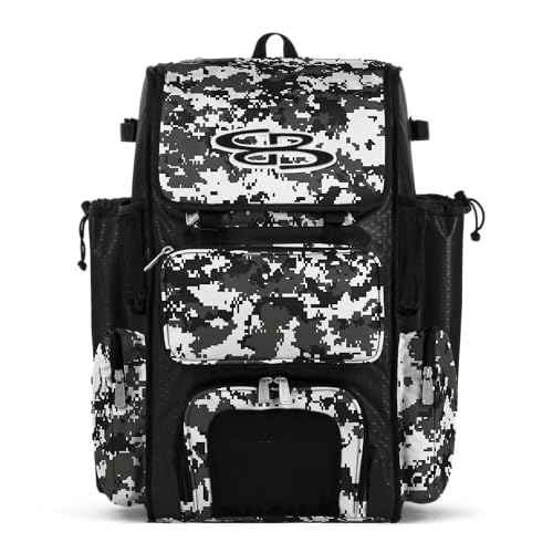 Boombah Superpack Bat Pack - Backpack Version (no wheels) - Holds up to 4 Bats - For Baseball or Softball - Digital Camo Black/Charcoal at Amazon