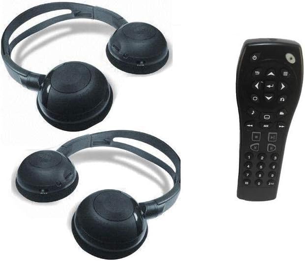 AudioVideo2go Headphones & Remote Compatible with Suburban, GMC Yukon, Escalade, Uplander, Tahoe, Acadia, Enclave, Equinox, Silverado, Traverse