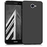 kwmobile TPU Silicone Case for Huawei Y7 (2017) - Soft Flexible Shock Absorbent Protective Phone Cover - Black Matte
