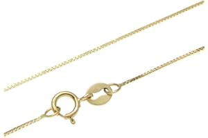 Arthur's Jewelry 14K Solid Yellow Gold 0.6mm Box Chain Necklace 16"-24"