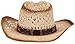 Verabella Summer Classic Western Cowgirl Cowboy Straw Hat w/Leather Band,Nature