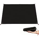 REDCAMP Ultralight Tent Footprint, PU 2000 Waterproof Camping Tent Tarp with Drawstring Carrying Bag for Ground Camping Hiking (55"x87" UL Black)