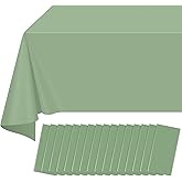 16 Pack Sage Green Plastic Tablecloth for Rectangle Tables, Premium Decorative Sage Disposable Table Cloths for Parties, Rectangle Party Table Cover for Birthday Wedding Baby Shower Party, 54x108 Inch