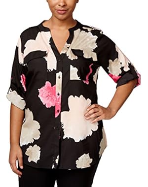 Calvin Klein Plus Size Floral-Print Blouse
