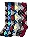 Differenttouch 6 Pairs Women's Mamia Fancy Design Multi Color Knee High Socks