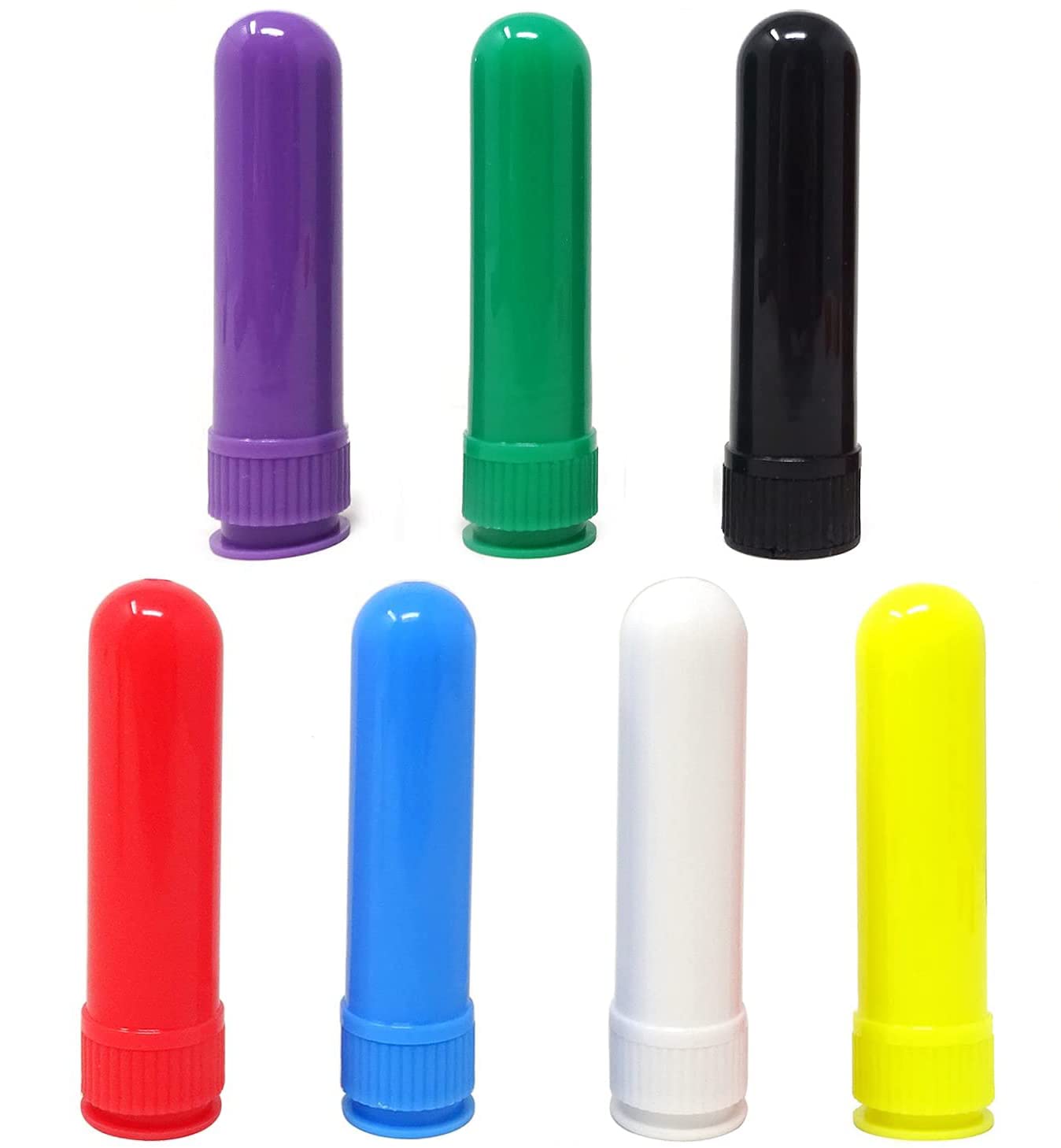 YANGWEN Essential Oil Inhaler Tubes,Essential Oil Aromatherapy Nasal Inhalers Tubes Refillable Inhaler Stick with Wicks,7 Colors