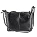 Candice New Design Women's Zippered PU Leather Crossbody Shoulder Bag Small Satchel Handbag Purse for Girls (Washed Black)