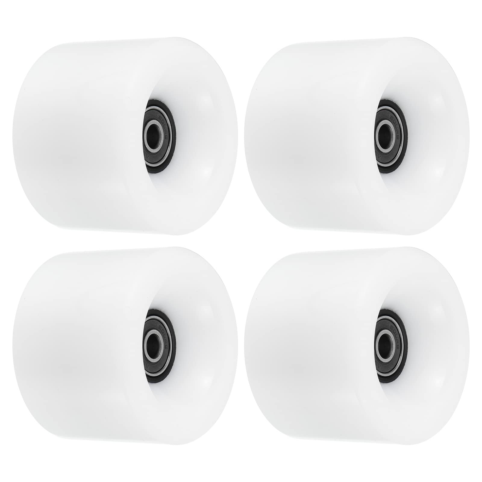 PATIKIL 70mm 78A Longboard Wheels with Black ABEC-9 Bearings, 4 Pack Soft Cruiser Wheels Street Wheels for Skateboards Skateboard Wheel PU, White