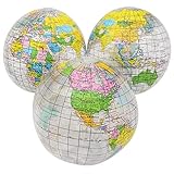 12 Inch Clear Globe Inflate Beach Ball, Pack of 12