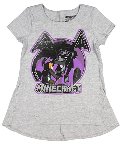 Minecraft Alex vs Enderdragon Girls Hi-Lo Shirt (Medium)