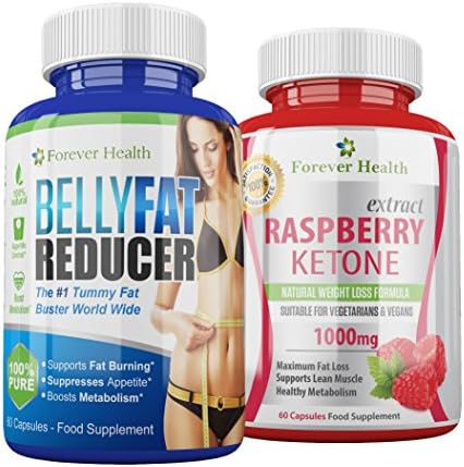 RASPBERRY KETONE + BELLY FAT REDUCER Super Strong FAT BURNER For FAST WEIGHT LOSS ! Raspberry Ketones 1000mg Slimming Tablets - Specially Formulated To Increase Metabolism and BURN FAT FAST ! Research has shown this to be Especially Effective in Shifting Hard to Reach BODY FAT in areas such as around the STOMACH and HIPS ! AMAZING Fat Burner from FOREVER HEALTH ! Lose Weight and Slim Fast ! 60 x RASPBERRY KETONE Diet Pill + 60 x BELLY FAT REDUCER Tummy Fat Tablet - FREE DIET PLAN !